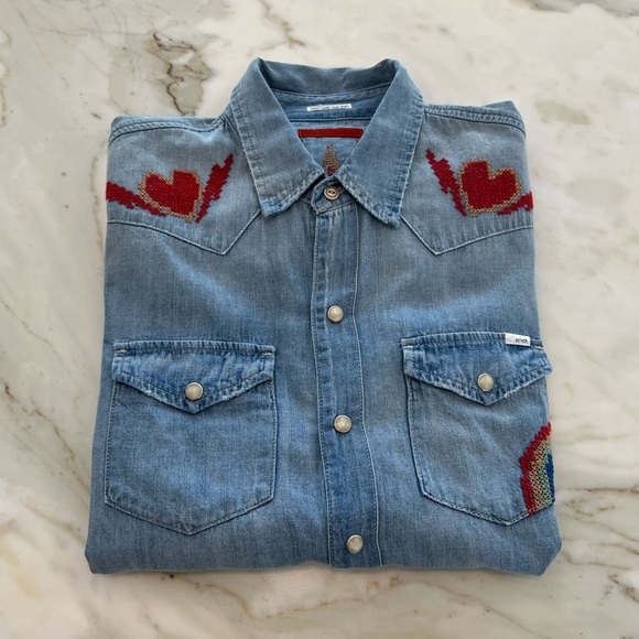 MOTHER DENIM SURF GIRL SCHOOL DISTRESSED SHIRT SIZE MEDIUM NWOTS! - Picture 16 of 17